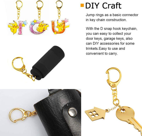 Roctee 50 pcs Lobster Clasp Key, Keychain Clip, Swivel Clasps Lanyard Snap Hook, DIY Crafts Key Chain, Lobster Claw Clasp...